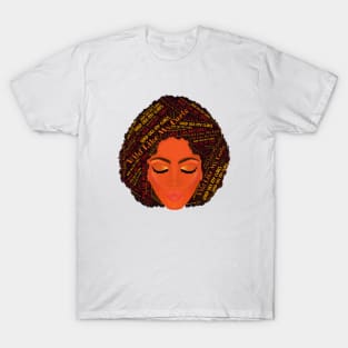 Wild Like My Curls Curly Afro (White Background) T-Shirt